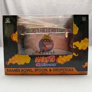Naruto Shippuden Ramen Bowl Set with Spoon and Chopsticks CultureFly 20oz New